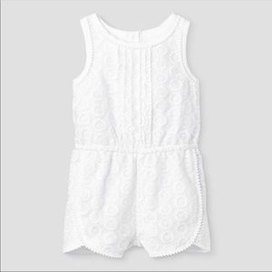 NWOT White Lace Eyelet Romper Genuine Kids
